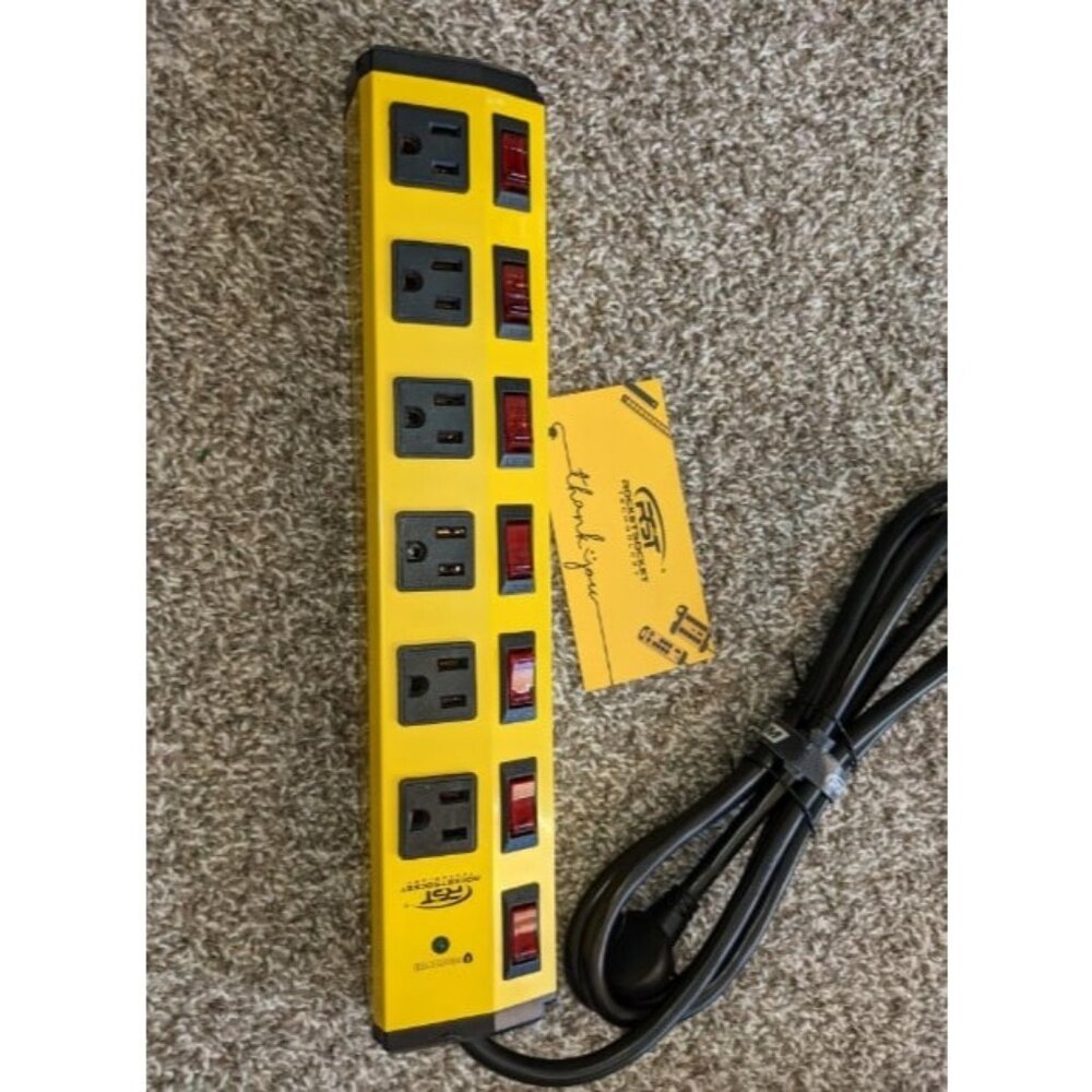 6-Outlet Heavy Duty Metal Power Strip with Individual Switches, 15AMP/1875W